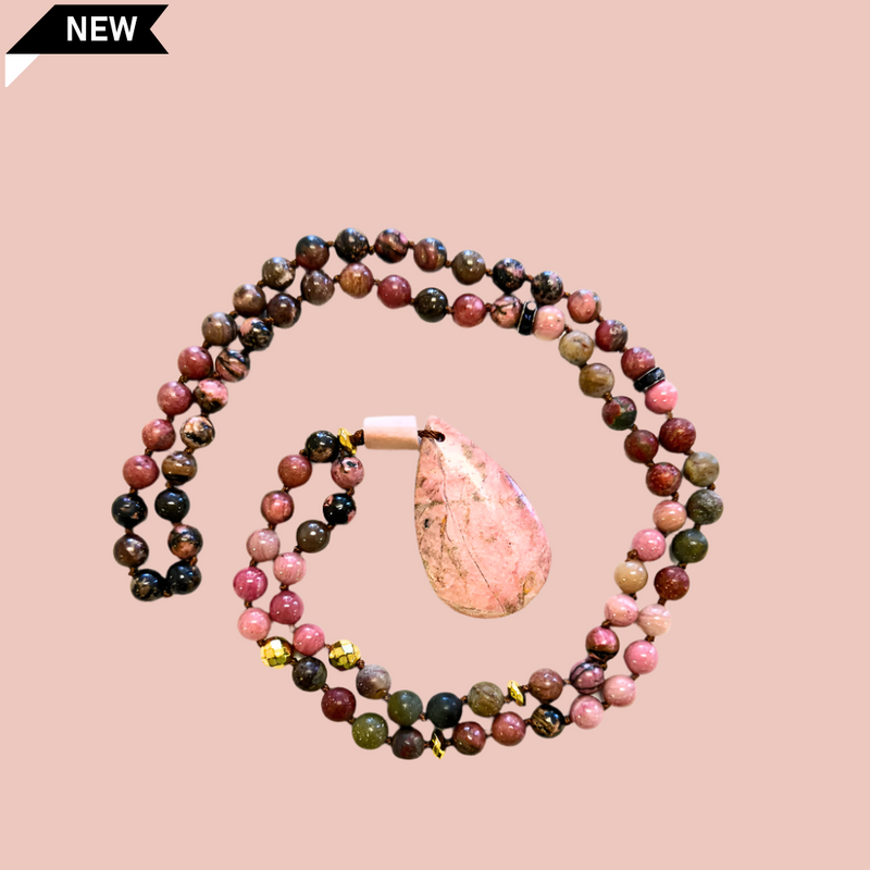 Rhodonite and Picasso Jasper Mala