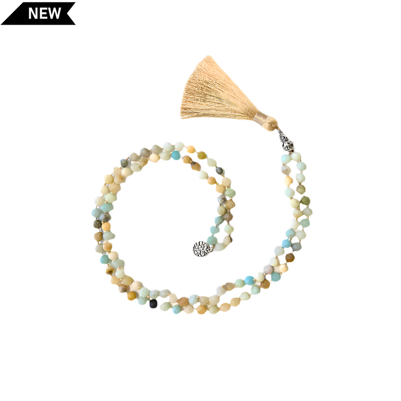 Frosted Amazonite Mala Necklace
