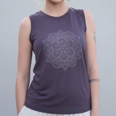 Grace Bamboo Muscle Tank ~ Raisin