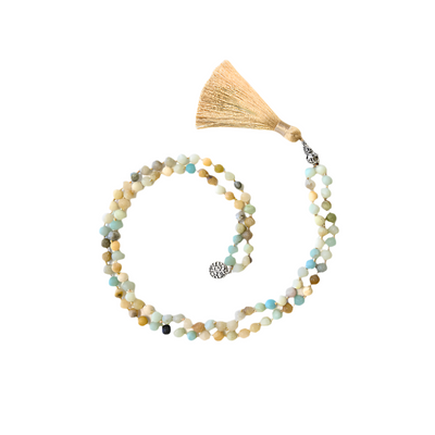 Frosted Amazonite Mala Necklace