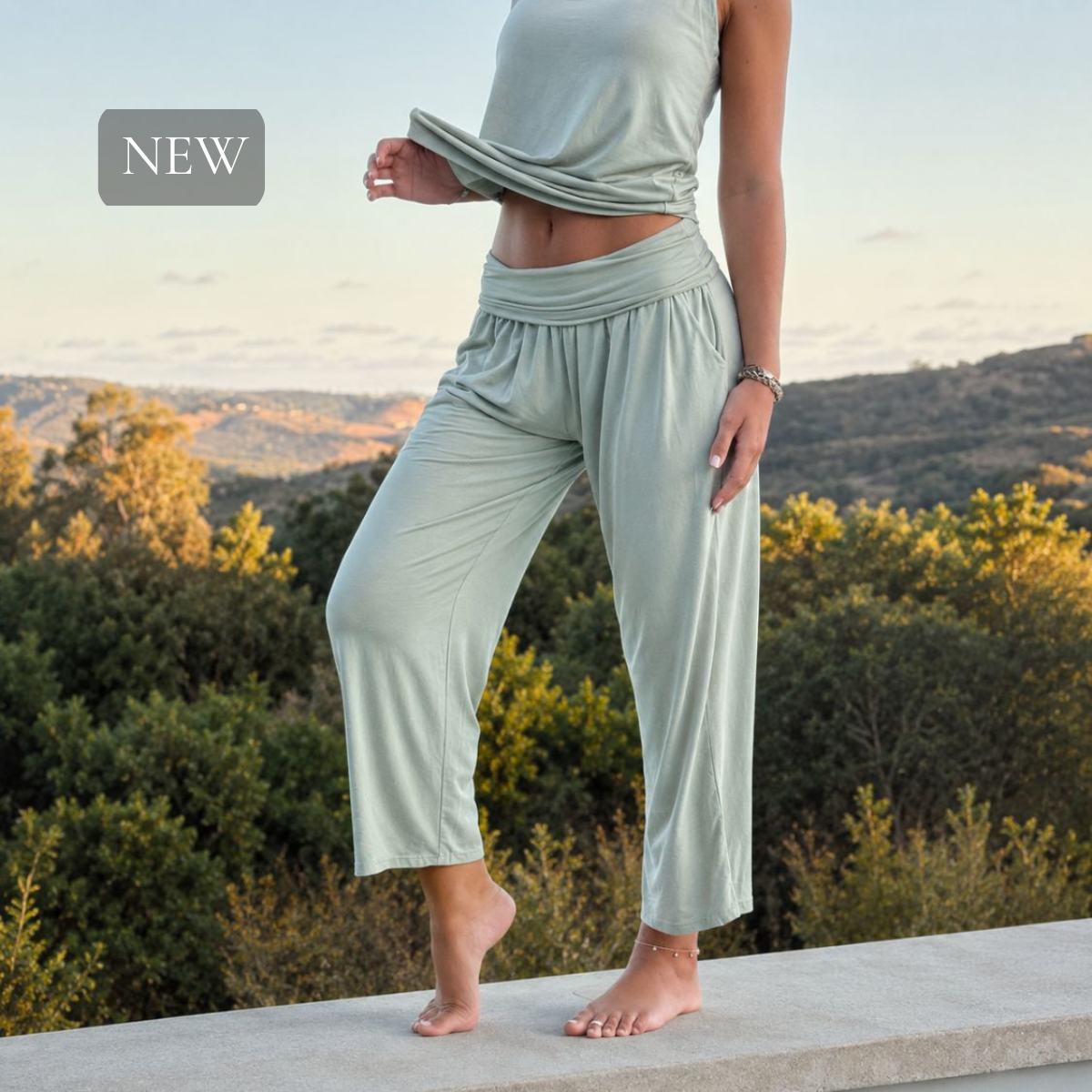 Bamboo Crop Pant ~ Sage