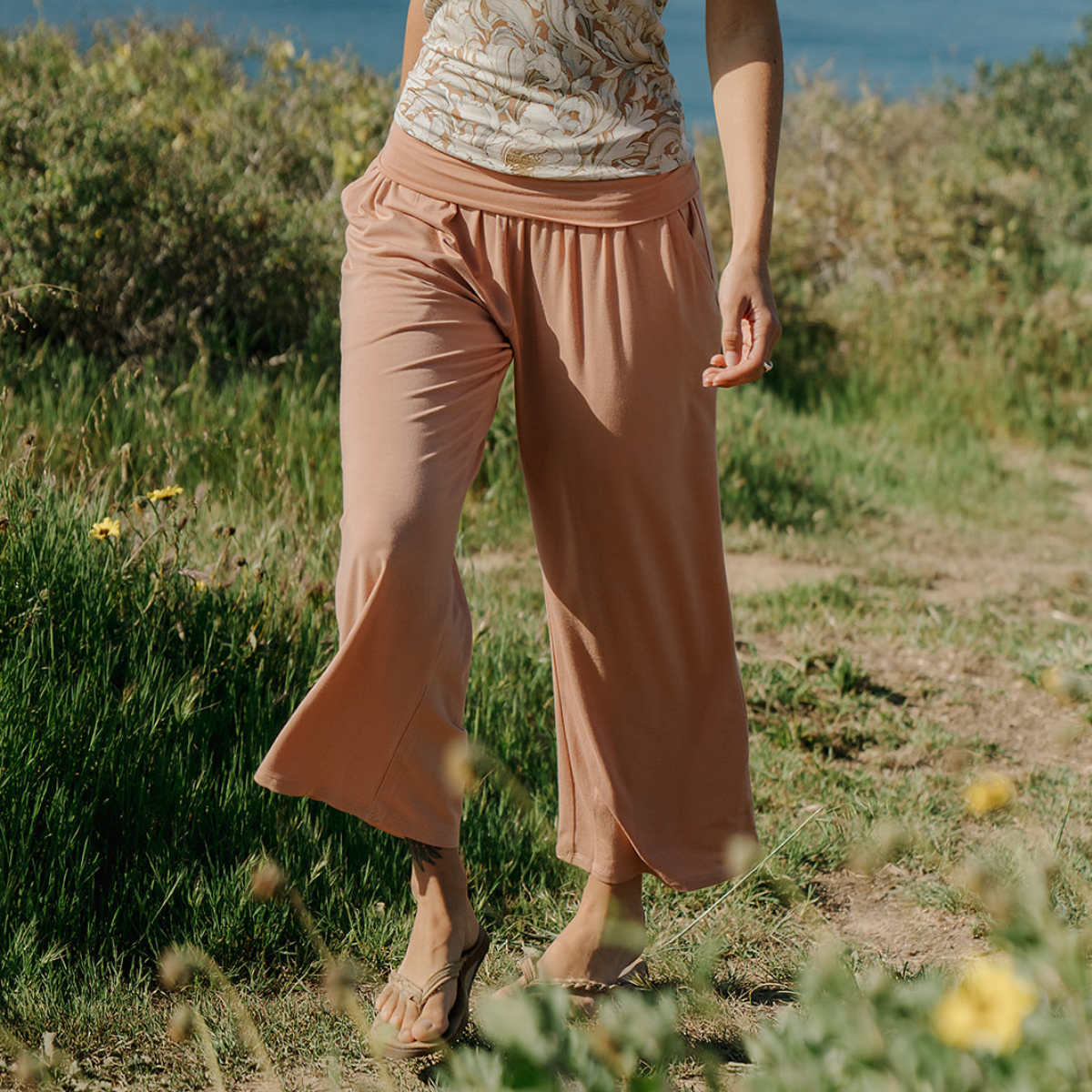 Bamboo Crop Pant ~ Clay