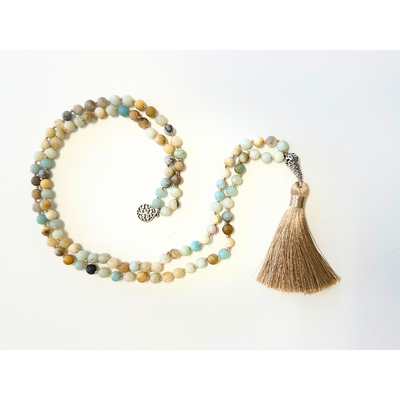 Frosted Amazonite Mala Necklace