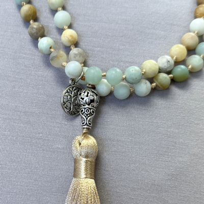 Frosted Amazonite Mala Necklace