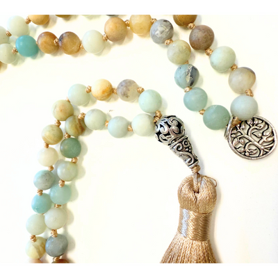 Frosted Amazonite Mala Necklace