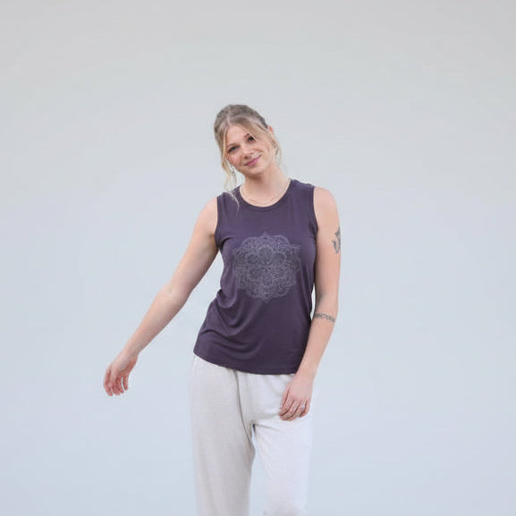 Grace Bamboo Muscle Tank ~ Raisin