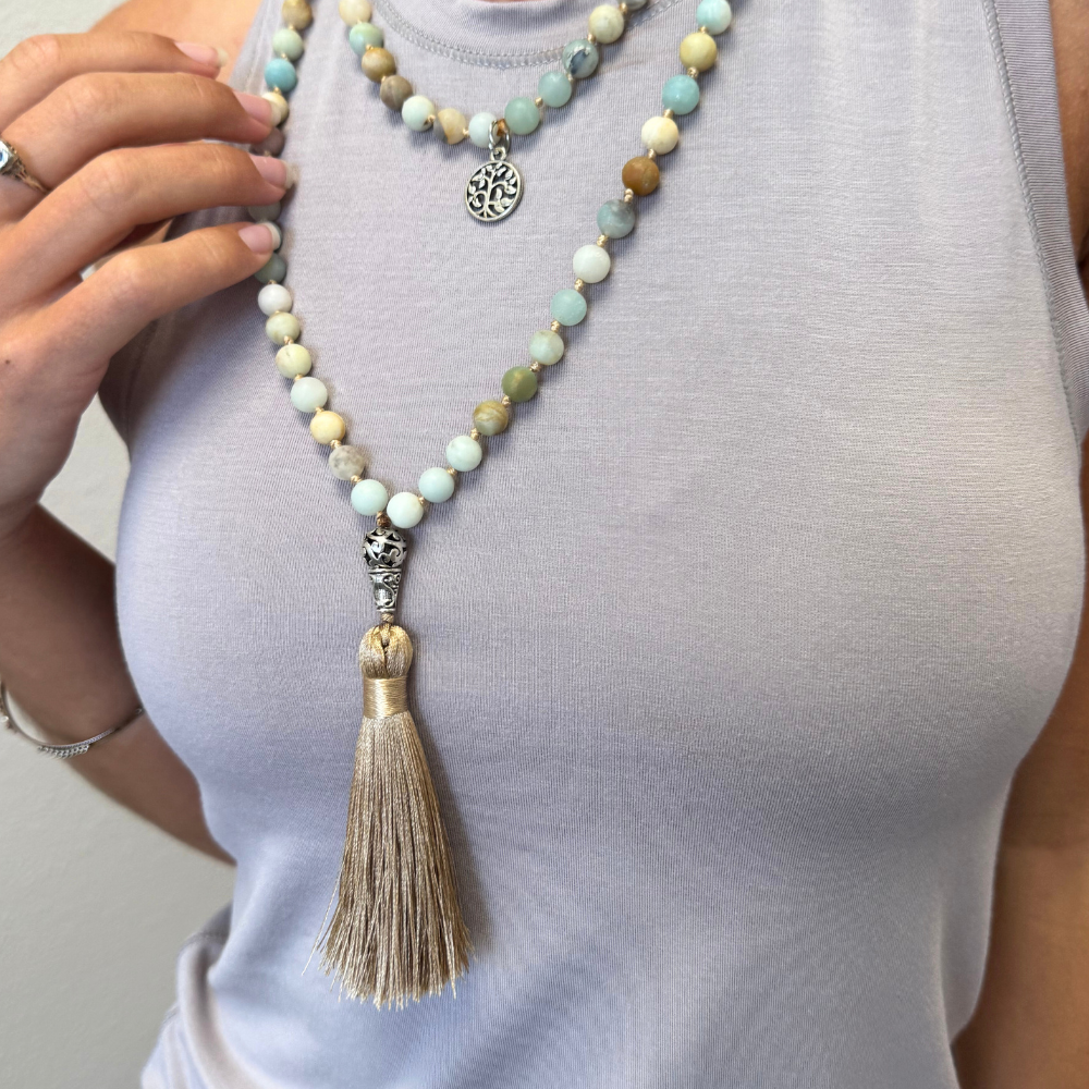 Frosted Amazonite Mala Necklace