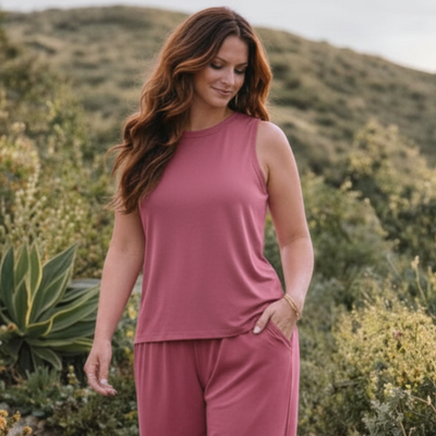 Bamboo Flow Tank ~ Rose