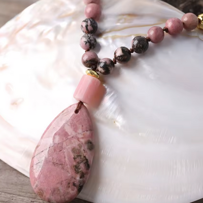 Rhodonite and Picasso Jasper Mala
