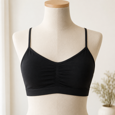 Seamless Racerback Bra- Black