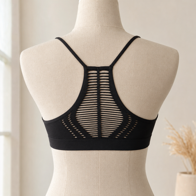 Seamless Racerback Bra- Black