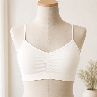 Seamless Racerback Bra- White