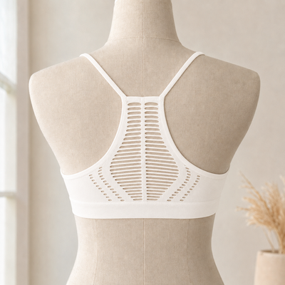 Seamless Racerback Bra- White