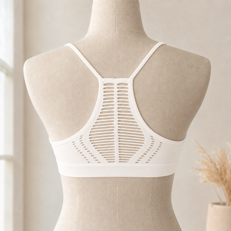 Seamless Racerback Bra- White