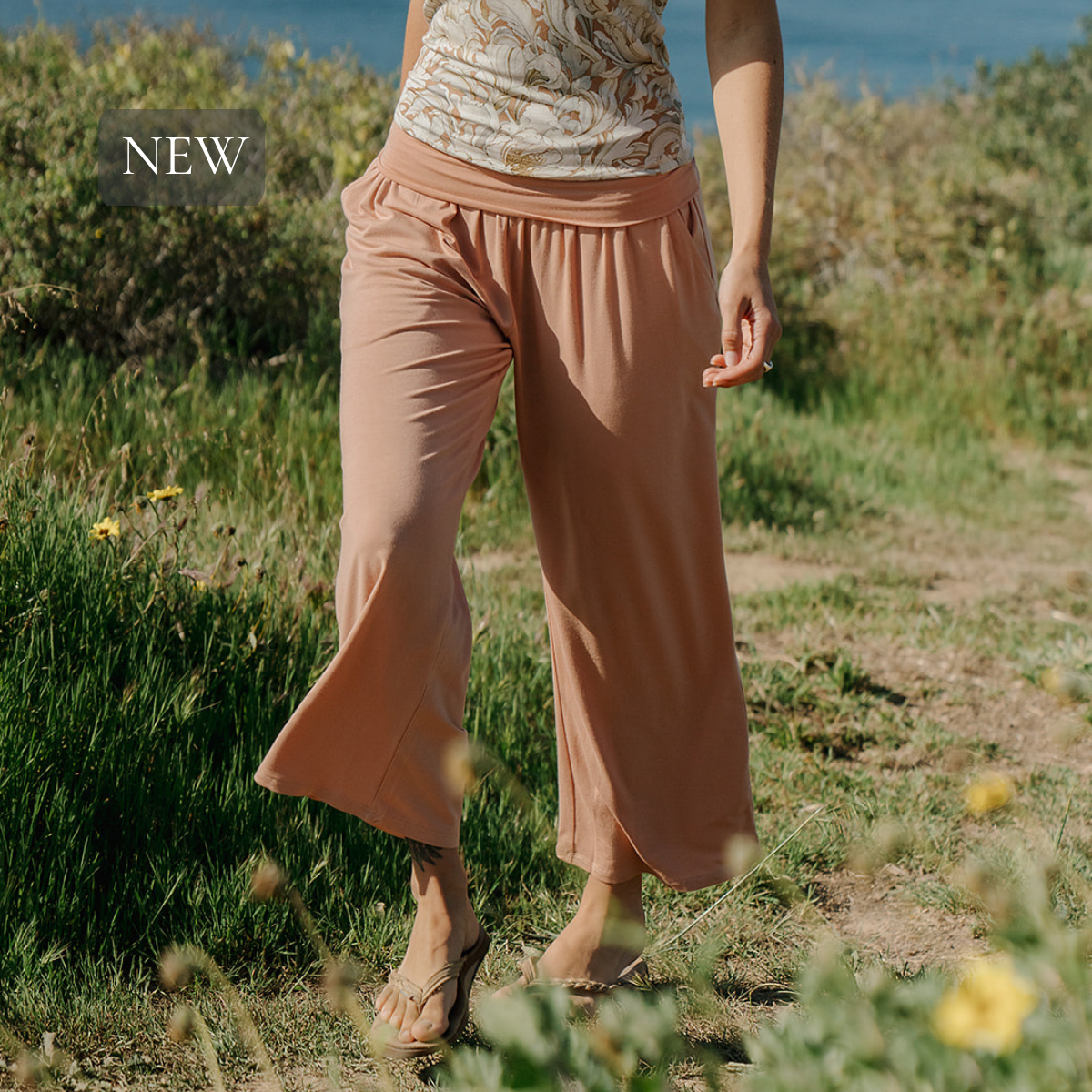 Bamboo Crop Pant ~ Clay