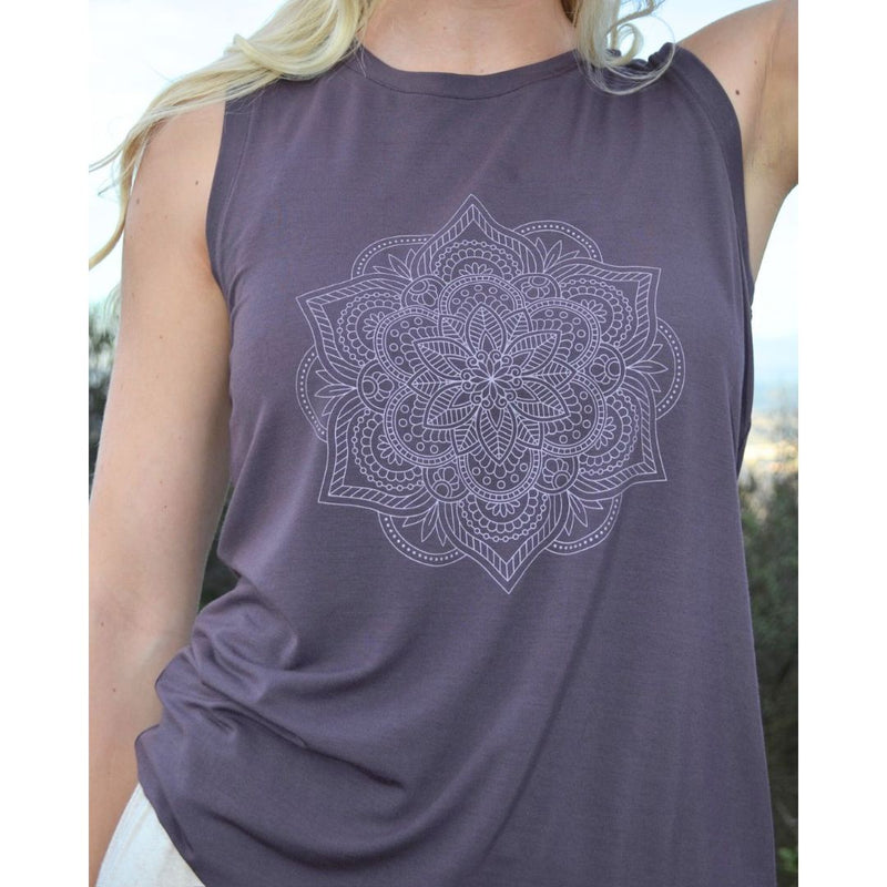 Grace Bamboo Muscle Tank ~ Raisin