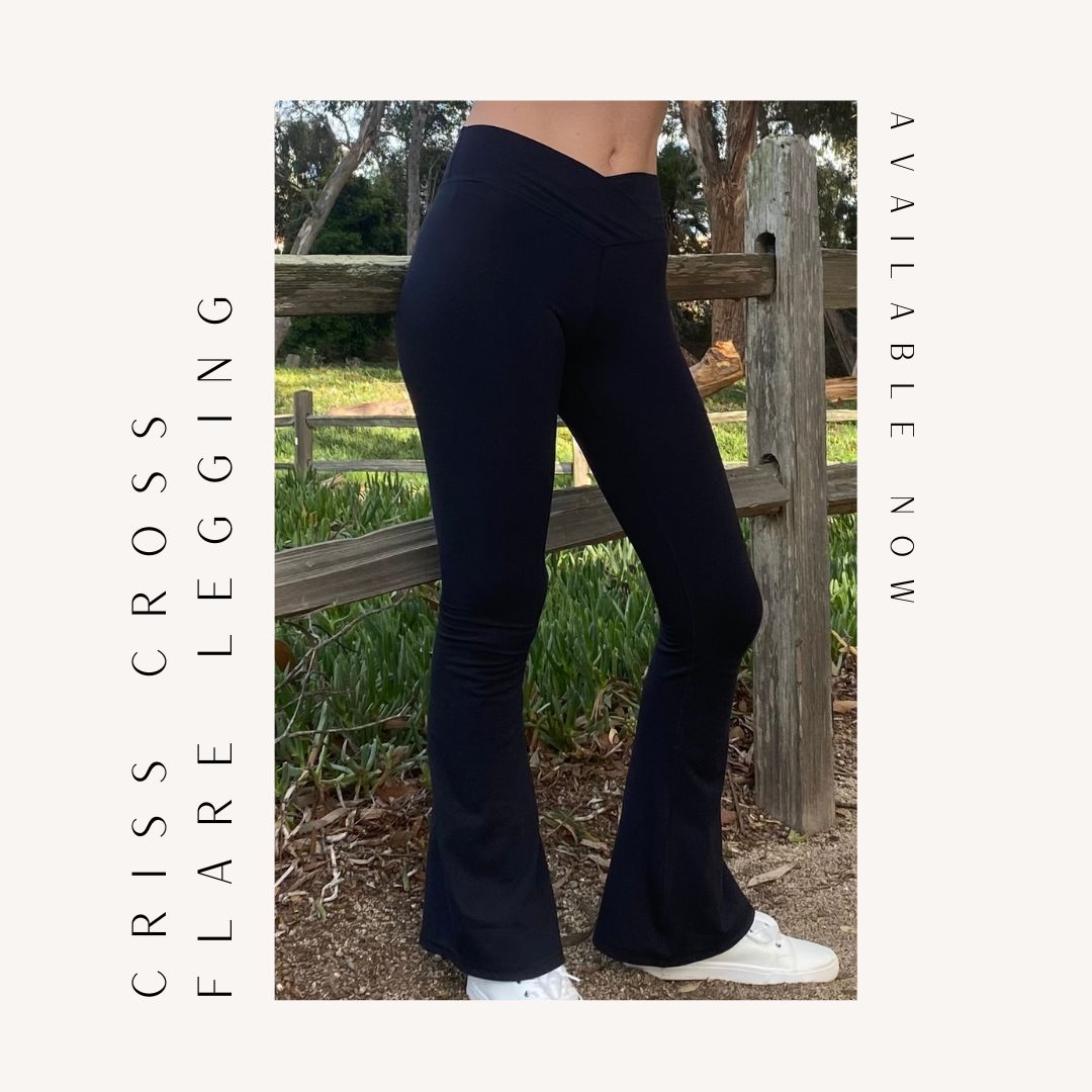 Buy Girl's Leggigns Cross High Waisted Flare Pants Yoga Bootcut
